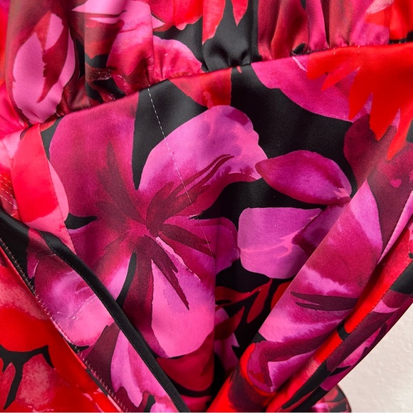 NBD Levigne Floral Mini Dress Long Sleeve Puffy Sleeves XS Wrap Revolve - Picture 7 of 12